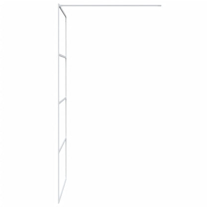 Walk-in Shower Wall White 100x195 cm Clear ESG Glass Design