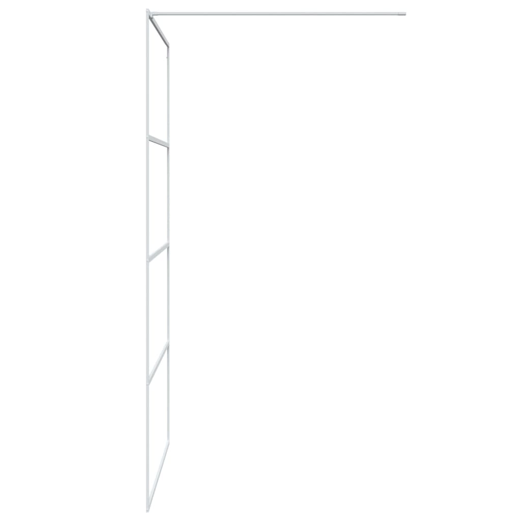 Walk-in Shower Wall White 115x195 cm Clear ESG Glass