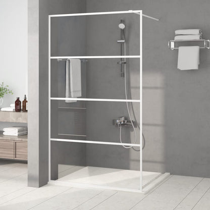 Walk-in Shower Wall White 115x195 cm Clear ESG Glass