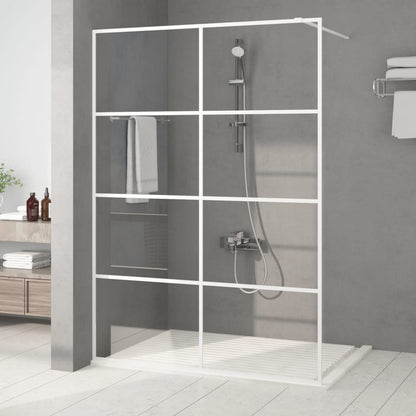 Walk-in Shower Wall White 140x195 cm Clear ESG Glass