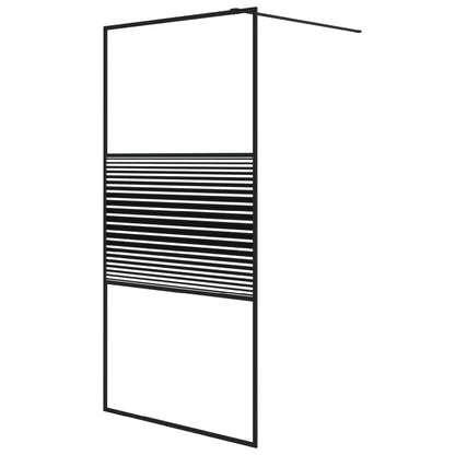 Walk-in Shower Wall Black 100x195 cm Clear ESG Glass - Bend