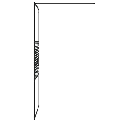 Walk-in Shower Wall Black 100x195 cm Clear ESG Glass - Bend