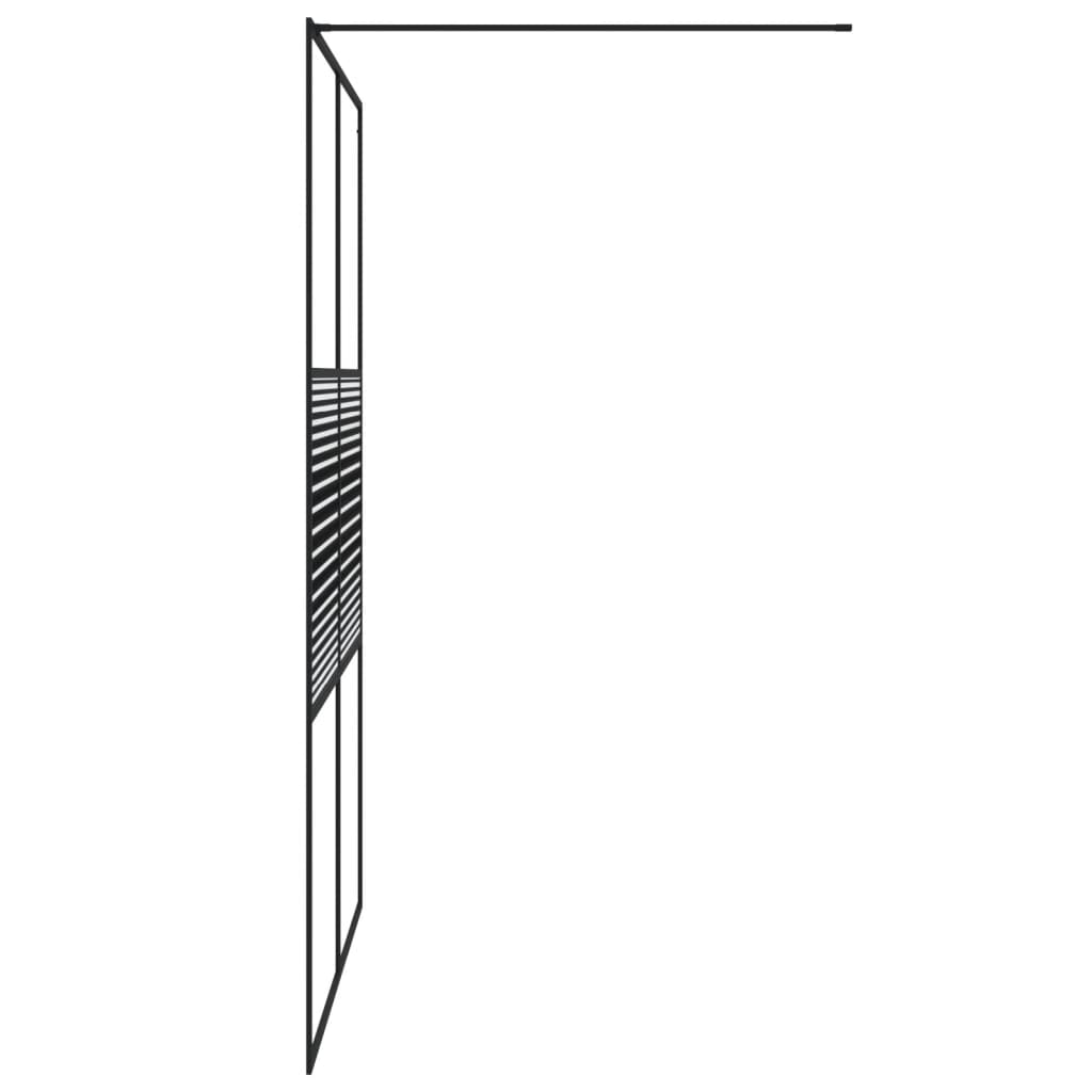 Walk-in Shower Wall Black 140x195 cm Clear ESG Glass - Bend