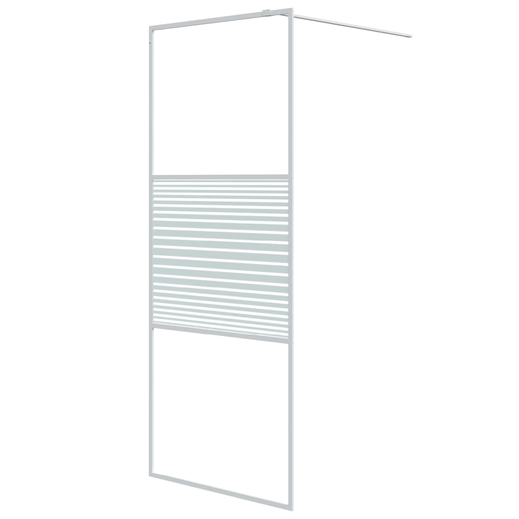 Walk-in Shower Wall White 80x195 cm Clear ESG Glass Easy Clean