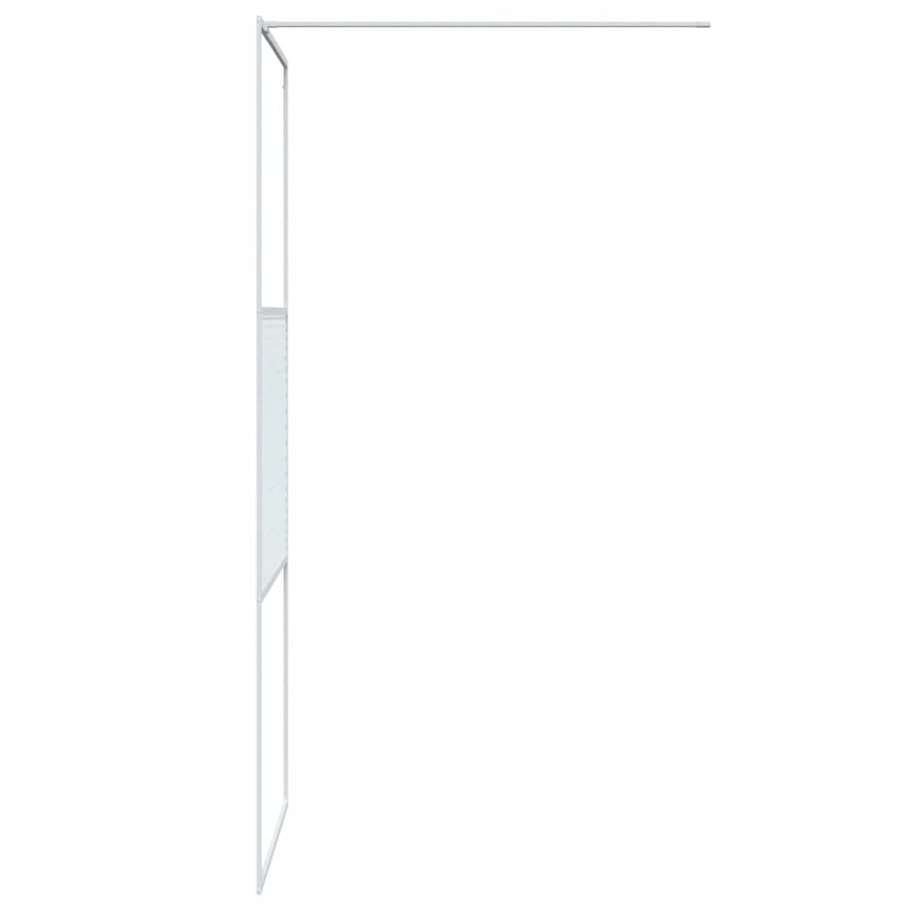 Walk-in Shower Wall White 80x195 cm Clear ESG Glass Easy Clean