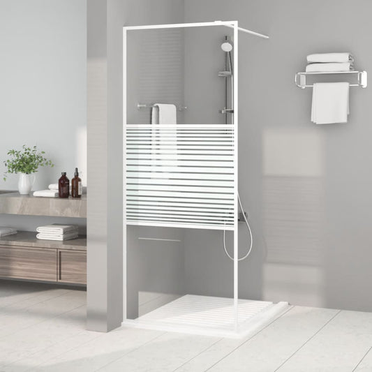 Walk-in Shower Wall White 80x195 cm Clear ESG Glass Easy Clean