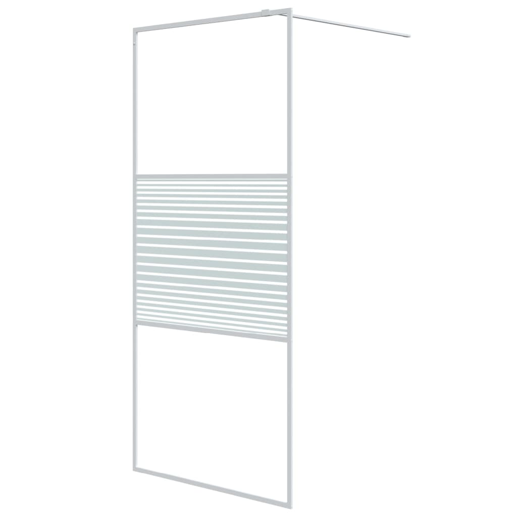 Walk-in Shower Wall White 90x195 cm Clear ESG Glass - Bend