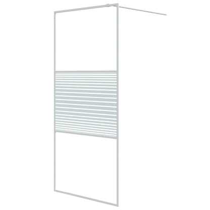 Walk-in Shower Wall White 90x195 cm Clear ESG Glass - Bend