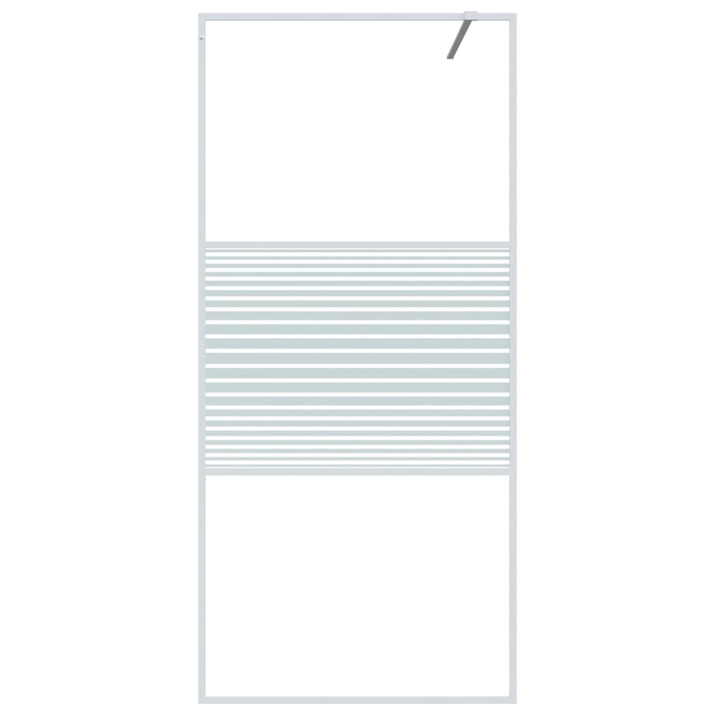 Walk-in Shower Wall White 90x195 cm Clear ESG Glass - Bend