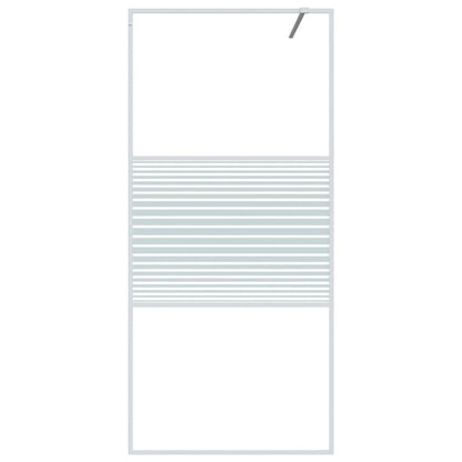 Walk-in Shower Wall White 90x195 cm Clear ESG Glass - Bend