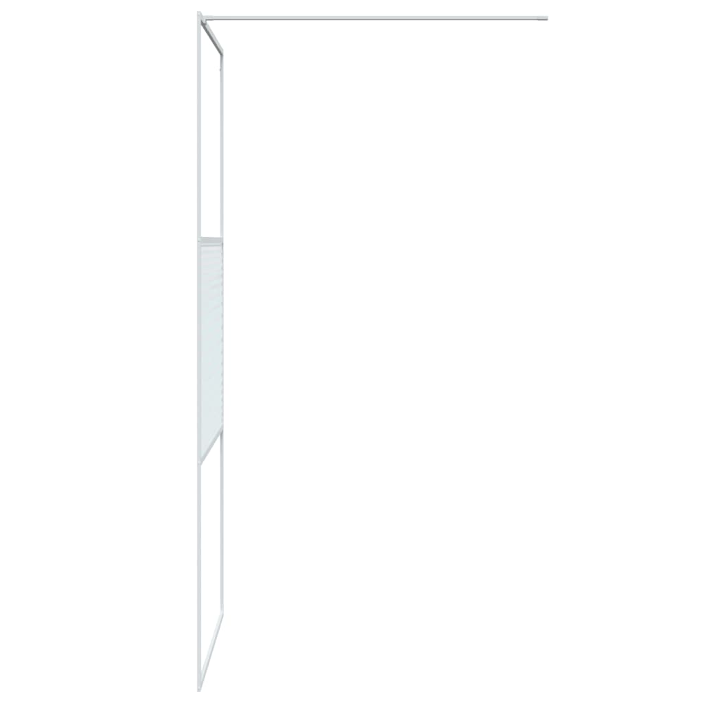 Walk-in Shower Wall White 90x195 cm Clear ESG Glass - Bend