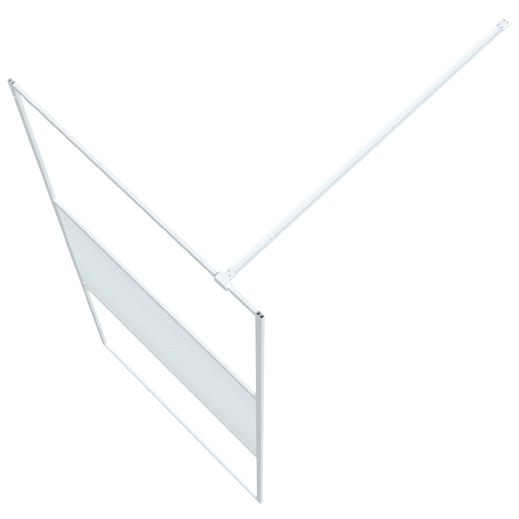 Walk-in Shower Wall White 90x195 cm Clear ESG Glass - Bend