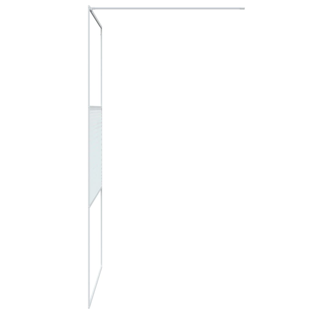 Elegant Walk-in Shower Wall White 115x195 cm Clear ESG Glass