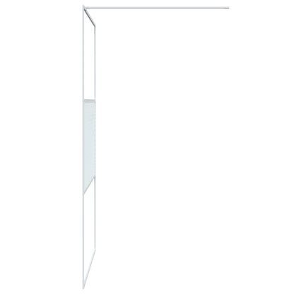 Elegant Walk-in Shower Wall White 115x195 cm Clear ESG Glass