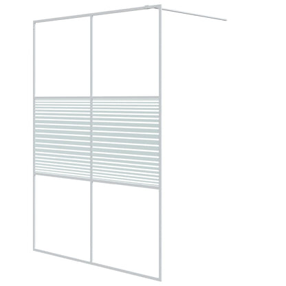 Stylish Walk-in Shower Wall White 140x195 cm Clear ESG Glass