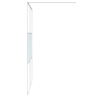 Stylish Walk-in Shower Wall White 140x195 cm Clear ESG Glass