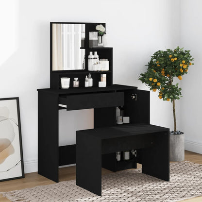 Dressing Table with Mirror Black 86.5x35x136 cm - Bend