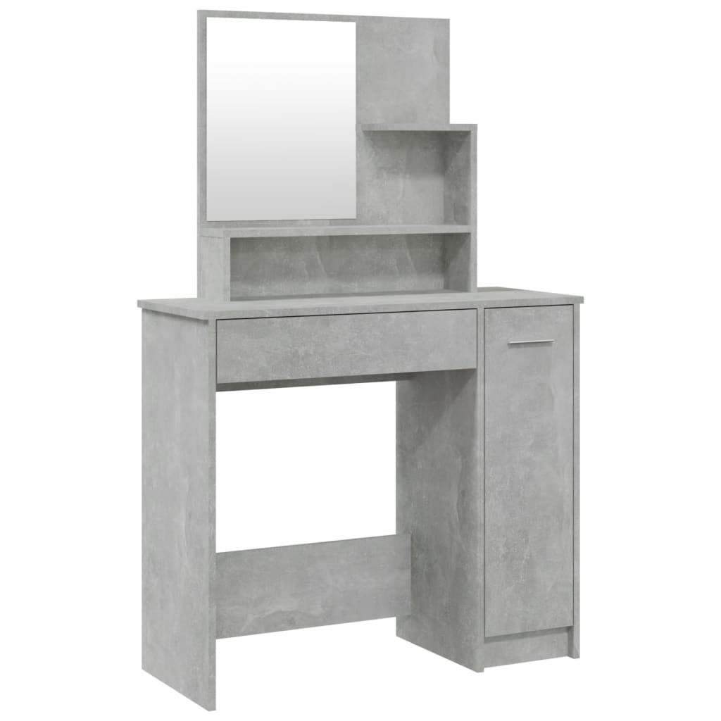 Dressing Table with Mirror Concrete Grey 86.5x35x136 cm - Bend