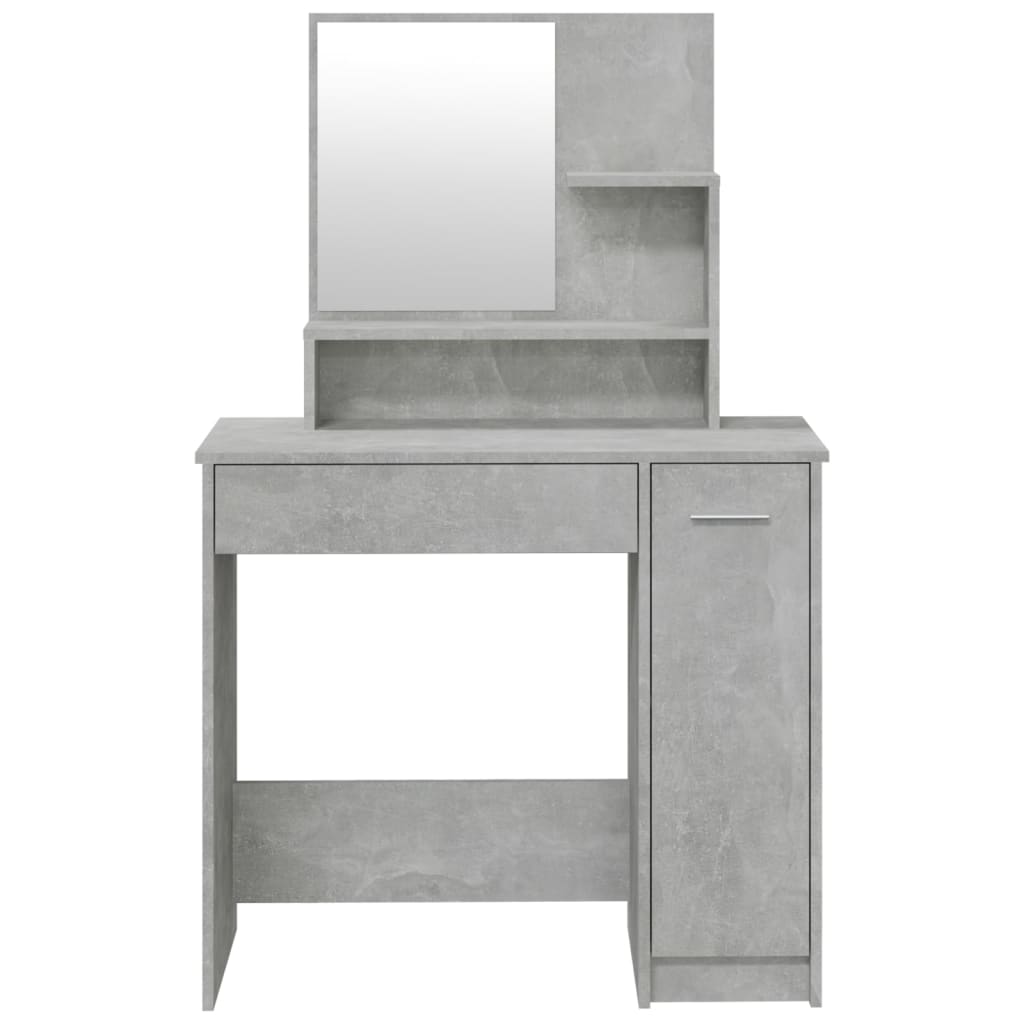 Dressing Table with Mirror Concrete Grey 86.5x35x136 cm - Bend