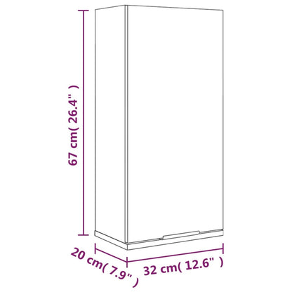 Wall-mounted Bathroom Cabinet White 32x20x67 cm - Bend