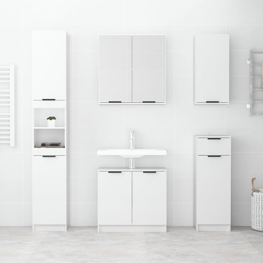 Wall-mounted Bathroom Cabinet High Gloss White 32x20x67 cm - Bend