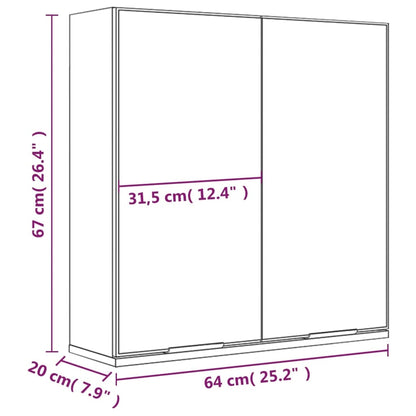 Bathroom Mirror Cabinet White 64x20x67 cm - Bend