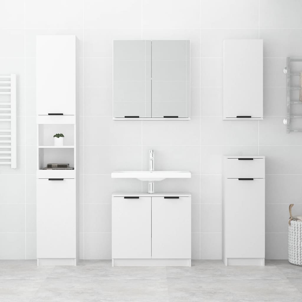 Bathroom Cabinet White 32x34x188.5 cm Engineered Wood - Bend