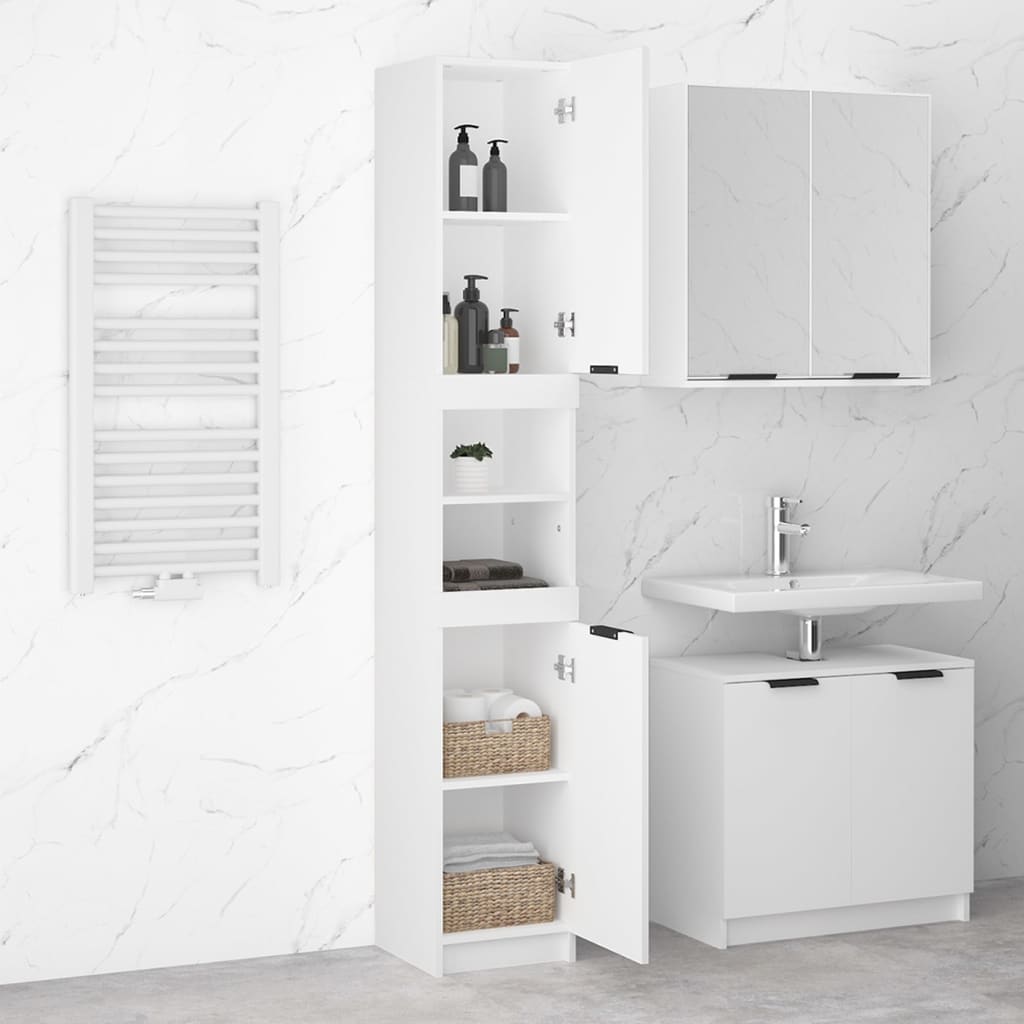 Bathroom Cabinet White 32x34x188.5 cm Engineered Wood - Bend