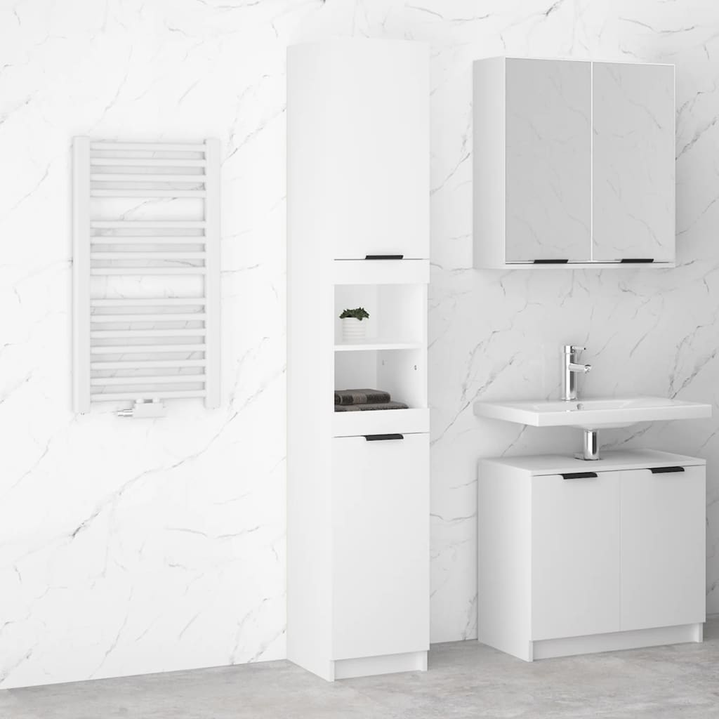 Bathroom Cabinet White 32x34x188.5 cm Engineered Wood - Bend