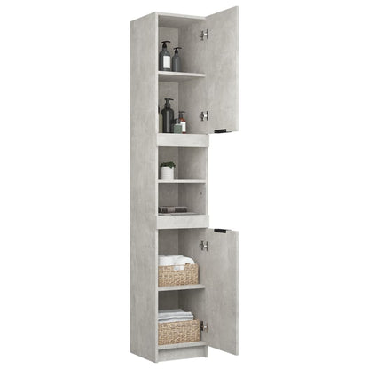 Bathroom Cabinet Concrete Grey 32x34x188.5 cm Engineered Wood - Bend