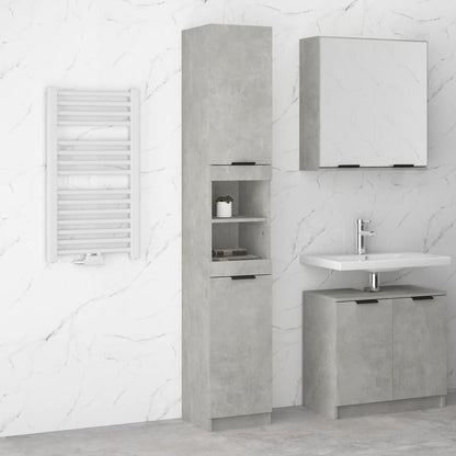 Bathroom Cabinet Concrete Grey 32x34x188.5 cm Engineered Wood - Bend