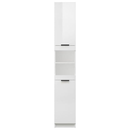 Bathroom Cabinet High Gloss White 32x34x188.5cm Engineered Wood - Bend