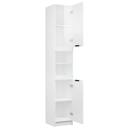 Bathroom Cabinet High Gloss White 32x34x188.5cm Engineered Wood - Bend