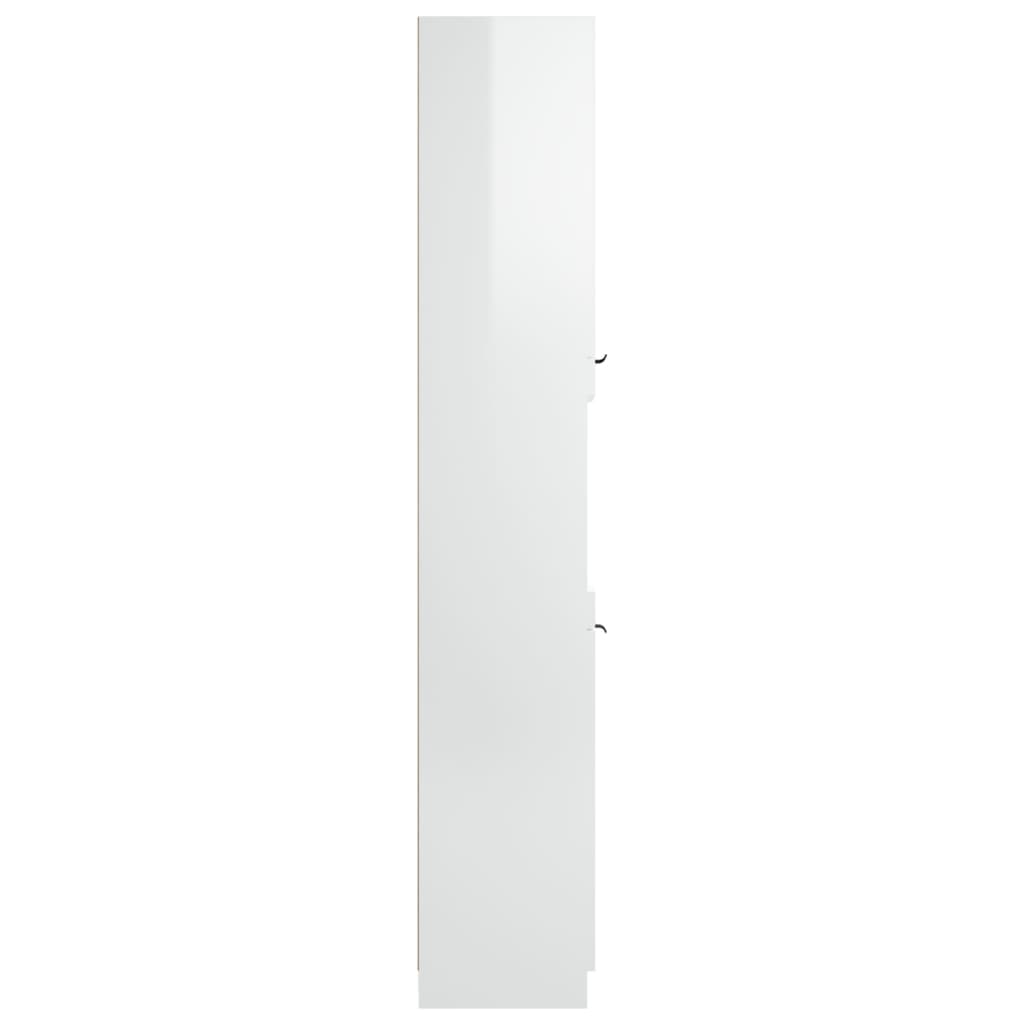 Bathroom Cabinet High Gloss White 32x34x188.5cm Engineered Wood - Bend