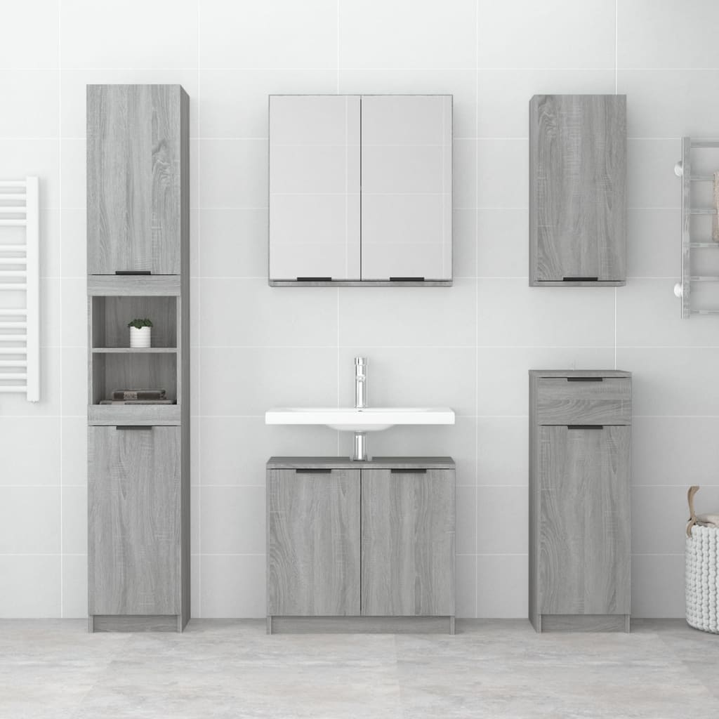 Wall-mounted Bathroom Cabinet Grey Sonoma 32x20x67 cm - Bend