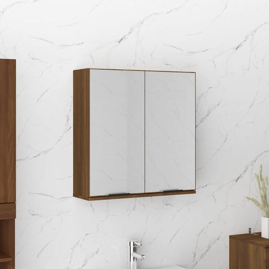 Bathroom Mirror Cabinet Brown Oak 64x20x67 cm - Bend