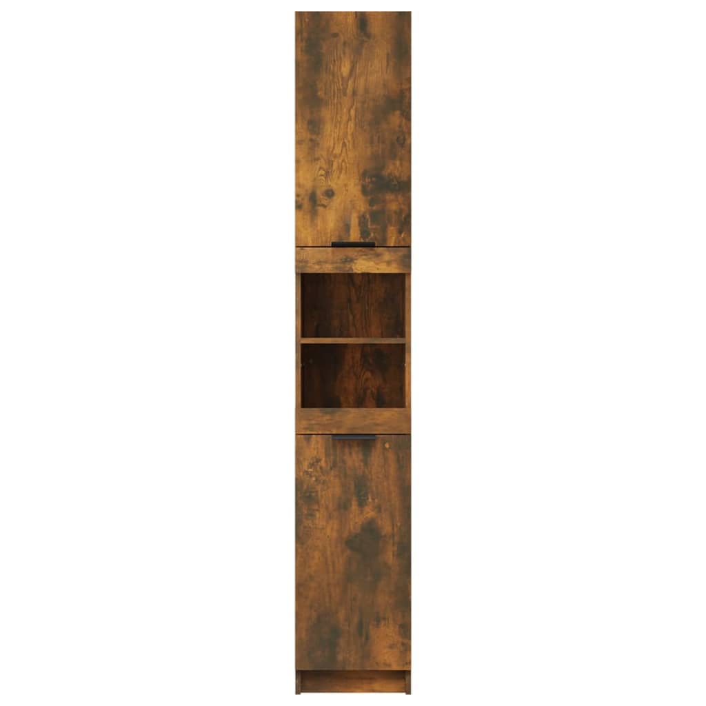 Bathroom Cabinet Smoked Oak 32x34x188.5 cm Engineered Wood - Bend