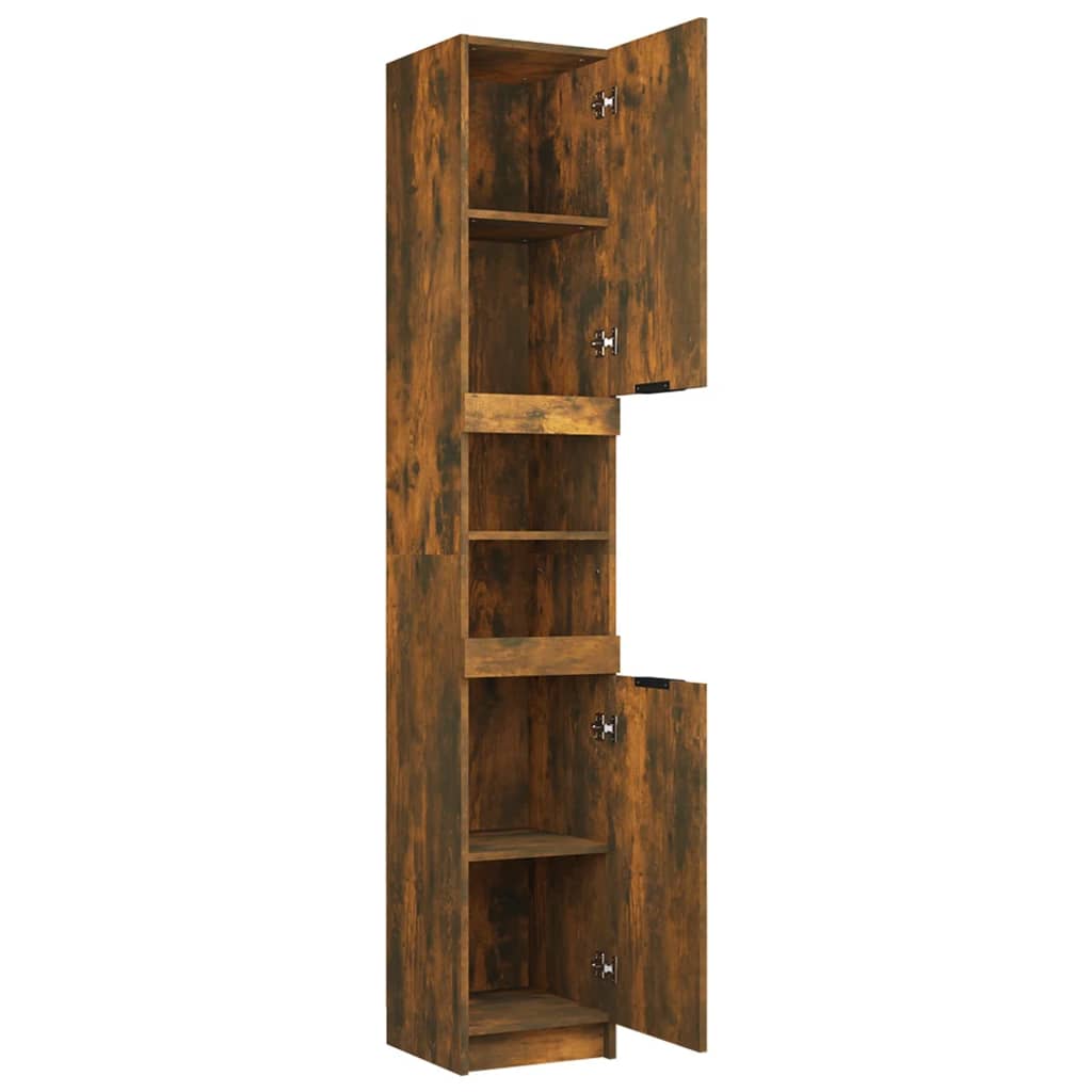 Bathroom Cabinet Smoked Oak 32x34x188.5 cm Engineered Wood - Bend