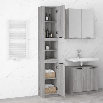 Bathroom Cabinet Grey Sonoma 32x34x188.5 cm Engineered Wood - Bend