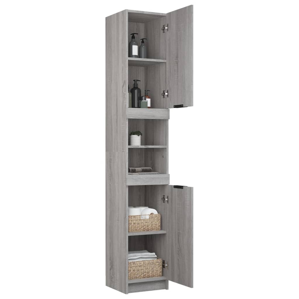 Bathroom Cabinet Grey Sonoma 32x34x188.5 cm Engineered Wood - Bend