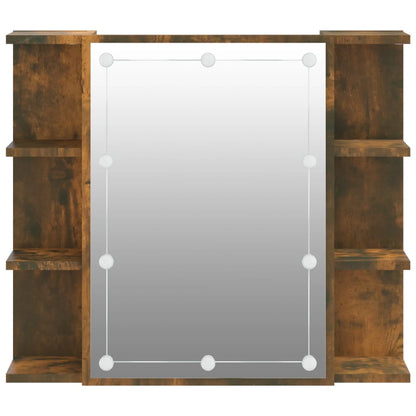 Mirror Cabinet with LED Smoked Oak 70x16.5x60 cm - Bend