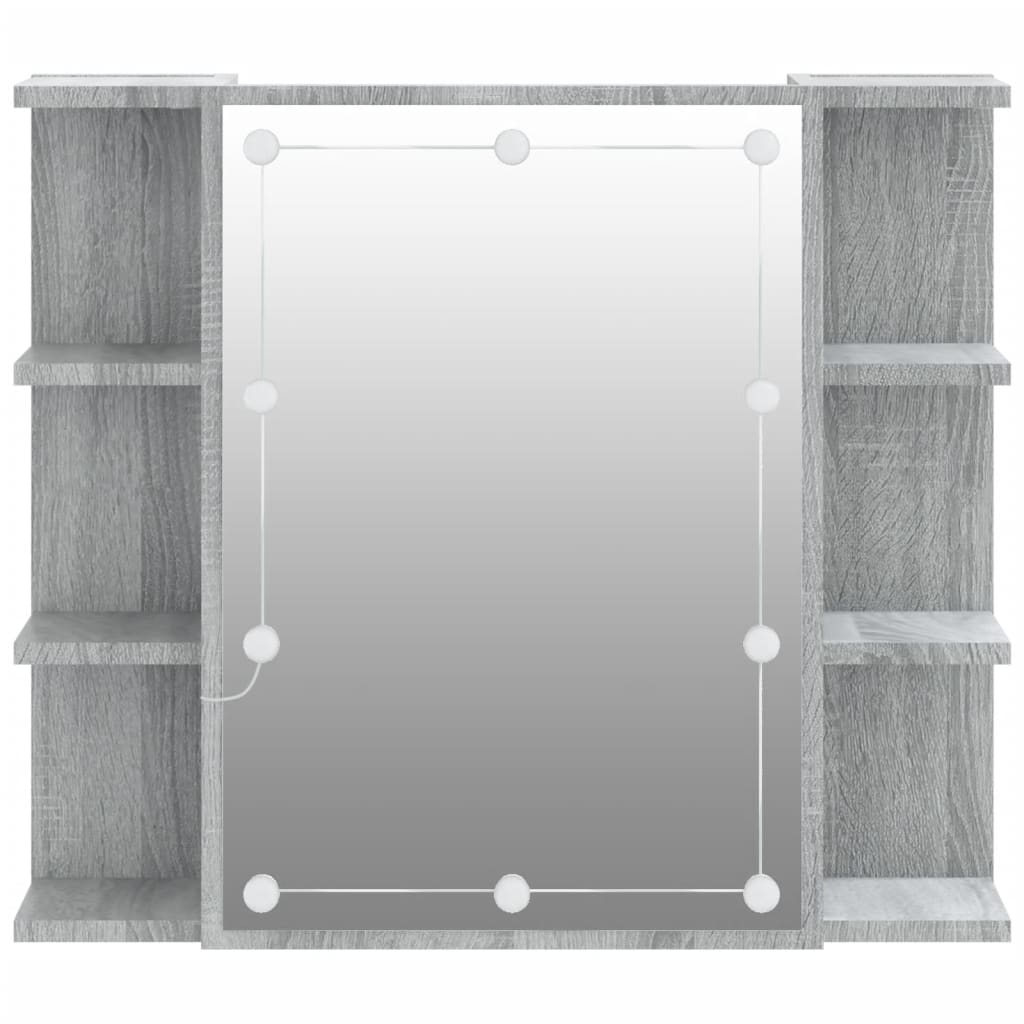 Mirror Cabinet with LED Grey Sonoma 70x16.5x60 cm - Bend