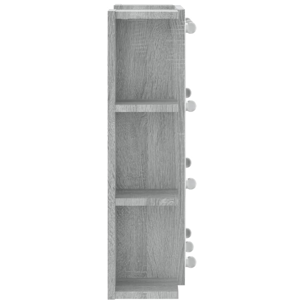 Mirror Cabinet with LED Grey Sonoma 70x16.5x60 cm - Bend