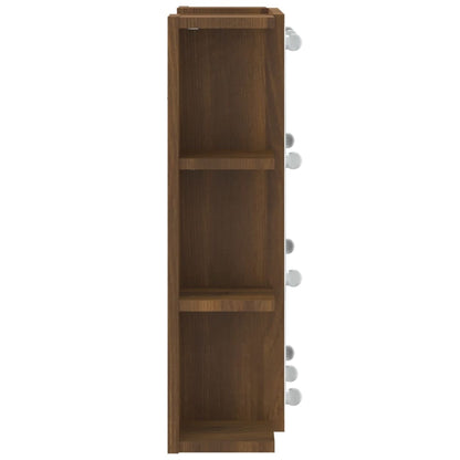 Mirror Cabinet with LED Brown Oak 70x16.5x60 cm - Bend