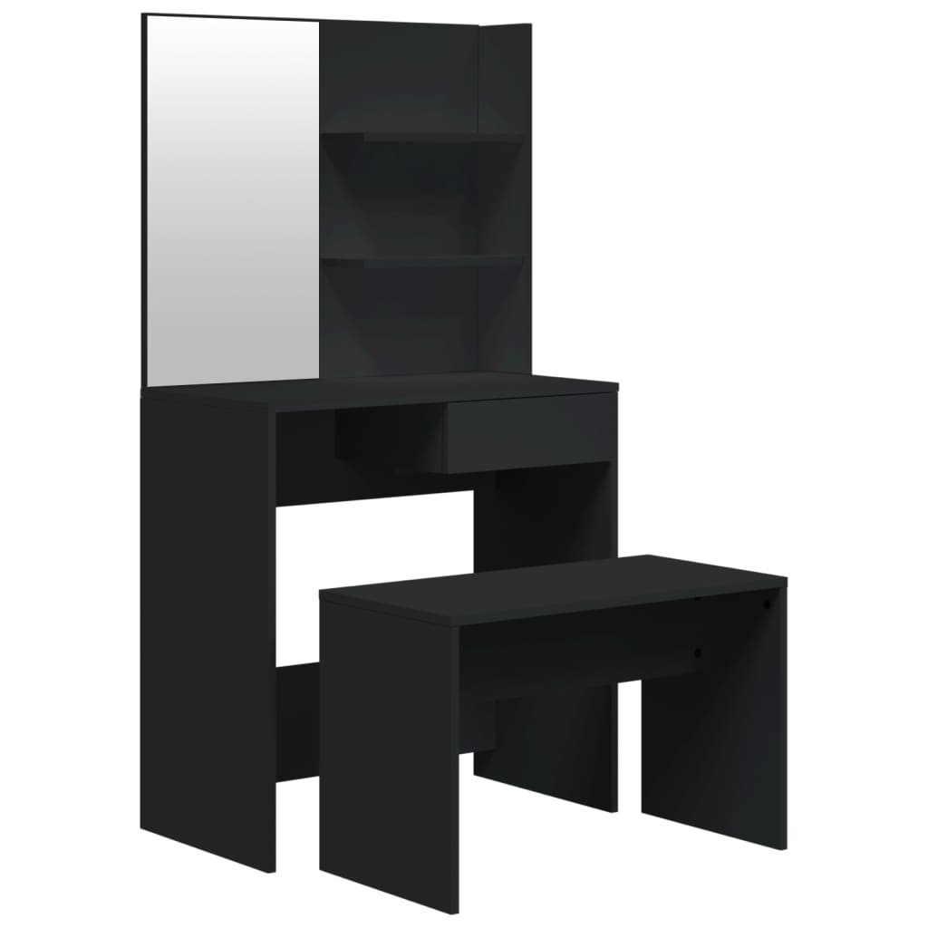 Dressing Table Set Black 74.5x40x141 cm - Bend