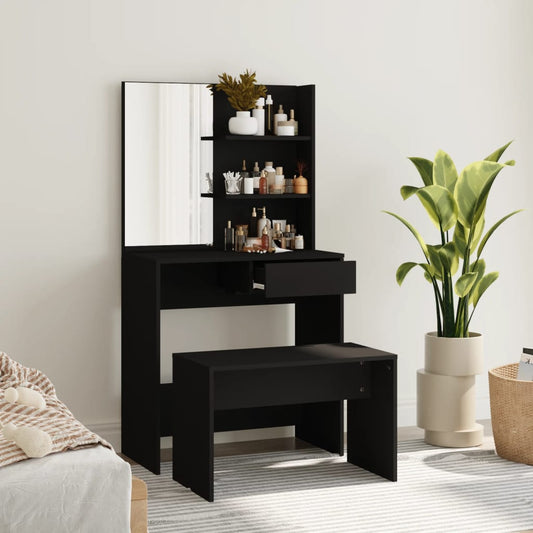 Dressing Table Set Black 74.5x40x141 cm - Bend