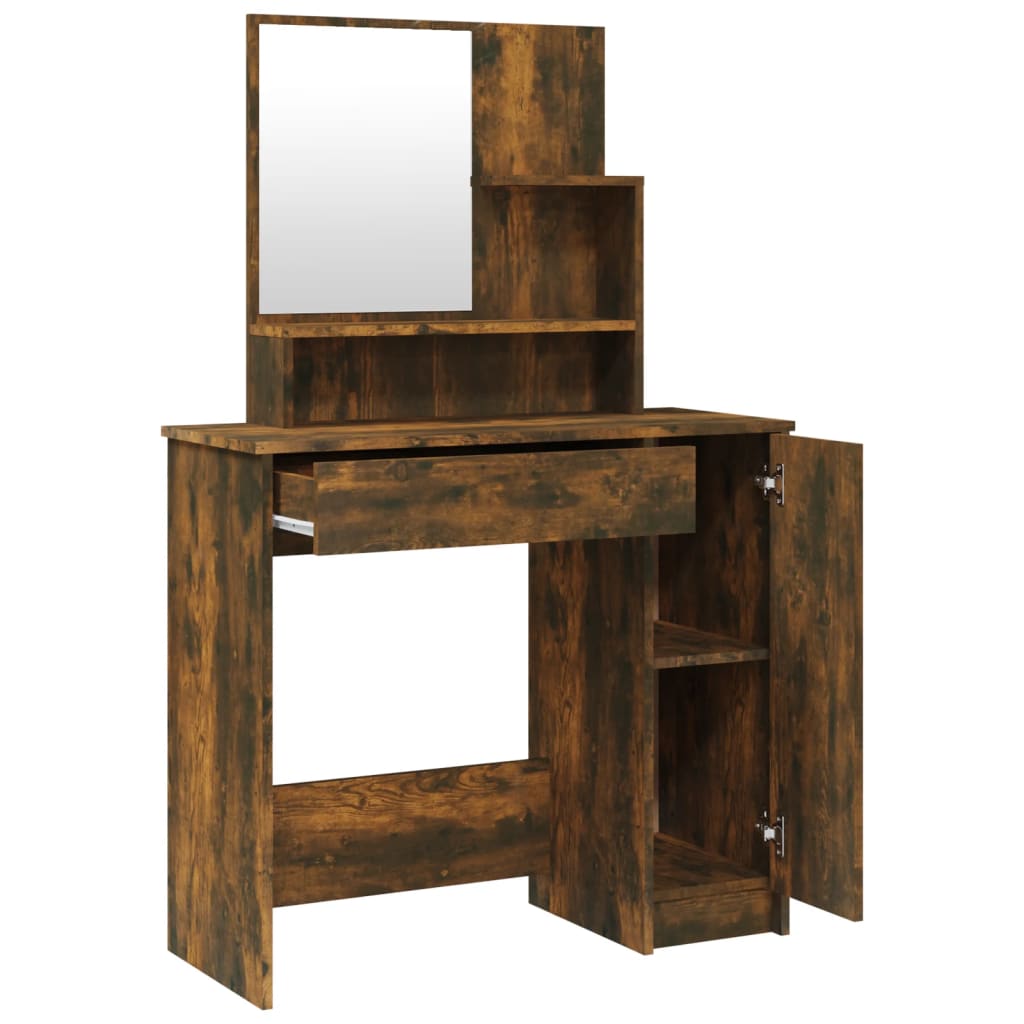 Dressing Table Set Smoked Oak 86.5x35x136 cm - Bend