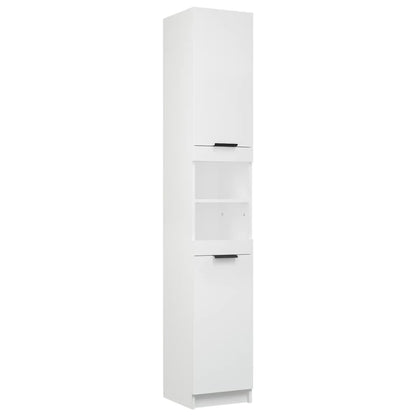 5 Piece Bathroom Cabinet Set White Engineered Wood