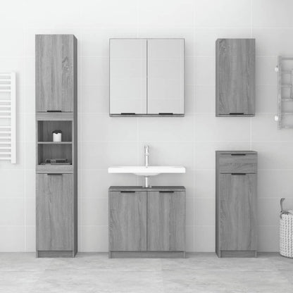 5 Piece Bathroom Cabinet Set Grey Sonoma Engineered Wood