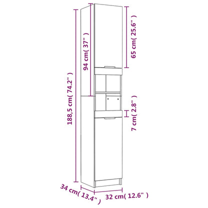 5 Piece Bathroom Cabinet Set Grey Sonoma Engineered Wood